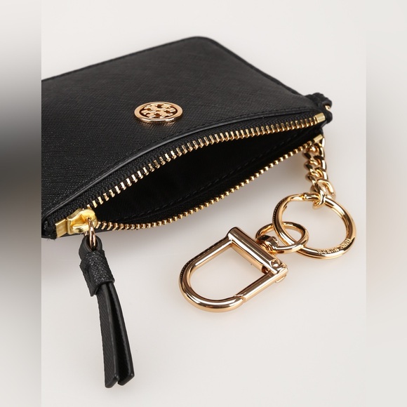 Tory Burch Accessories - Tory Burch Black and Gold Key & Card Holder